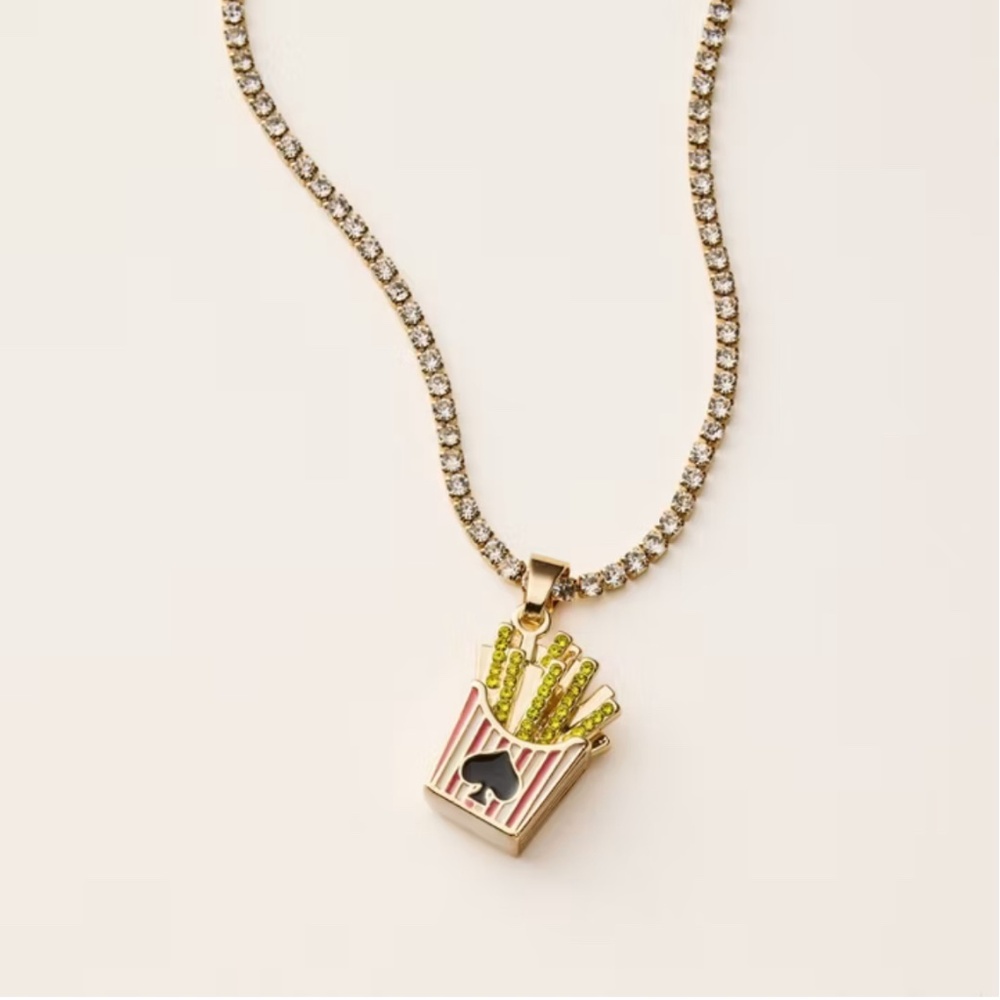 *~* 🍟 NiB NEW KATE SPADE New York X TARGET French Fry FRiES Charm NECKLACE *~*